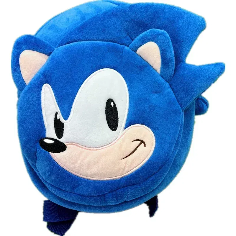 Color: Fluorescent Yellow - Gifts Hedgehog Sonic Backpack High Appearance Game Kindergarten Children Plush Coin Purse  Anime Cartoon School Bag Mochila