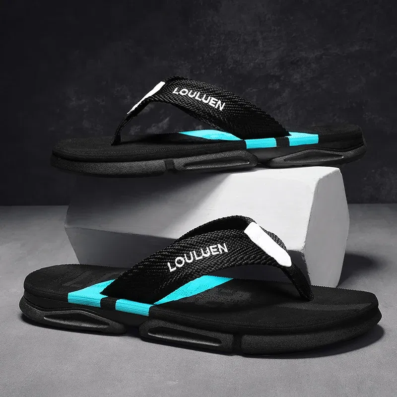 Color: Blue, Shoe Size: 41 - High Quality Men Flip Flops Summer Beach Slippers Men Fashion Casual Breathable Antiskid Beach Flip Flops Men Summer Outdoor