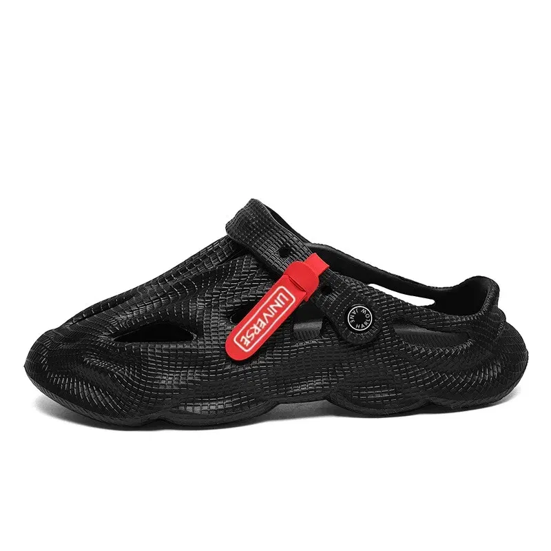 Color: black, Shoe Size: 41 - Summer Men's Clogs Sandals Lightweight Breathable Anti-slip Beach Slippers Men Outdoor Slippers Clogs Anti-slip Beach Slippers