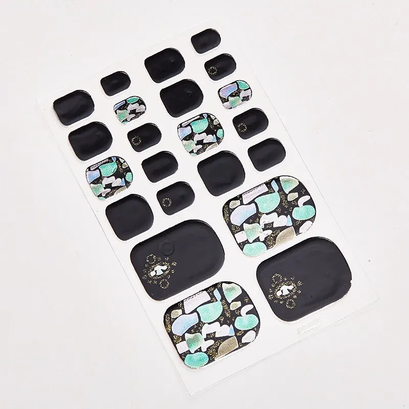Color: Gold - 22 Tips/Sheet Nail Tape Loveliness Nail Art Stickers Designed Nailart Sticker Nail Strips Designer Nail Decals Nailart Shiny