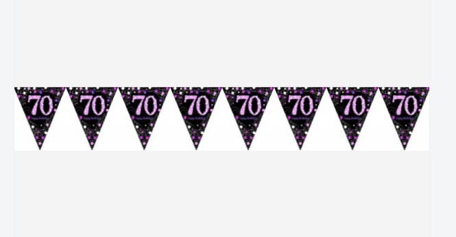 Banner - Celebration 70 Prismatic Pennant - Plastic (Pink)