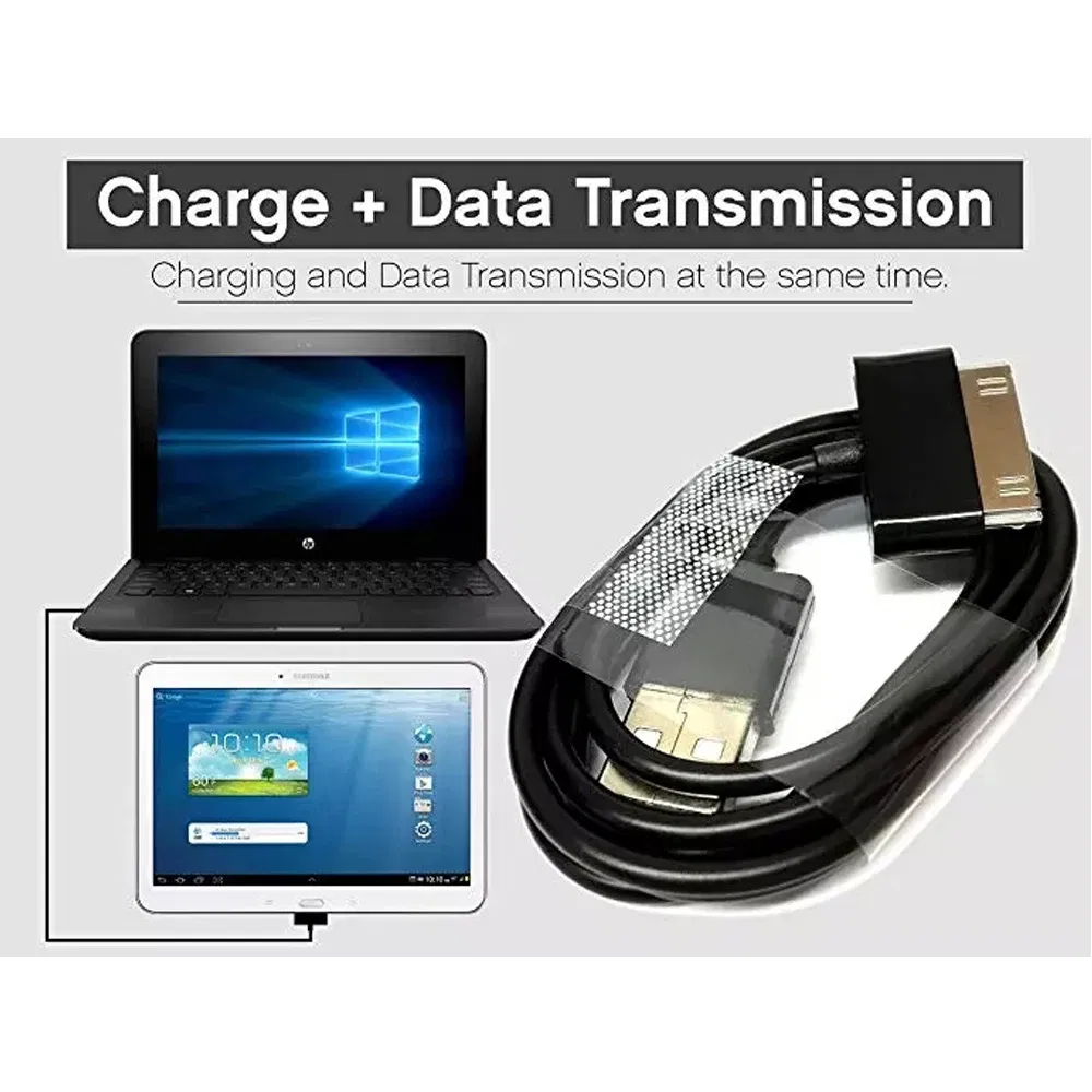 Color: black, Cable Length: 2m - 1m/2m USB Charger Data Cable For Samsung Galaxy TAB P1000 N8000 P5100 P5110 P7510 P7500 P7300 P6200 P6800 P3100 P1010