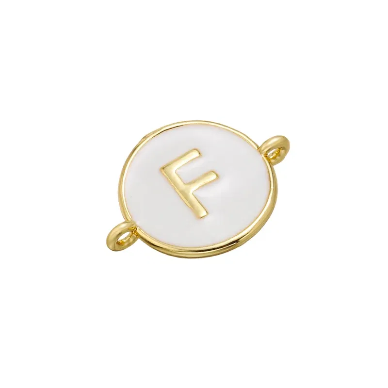 Color: Dark Grey - ZHUKOU 13x18mm white brass 26 letters jewelry connector for women bracelet necklace handmade jewelry accessories model: VS440