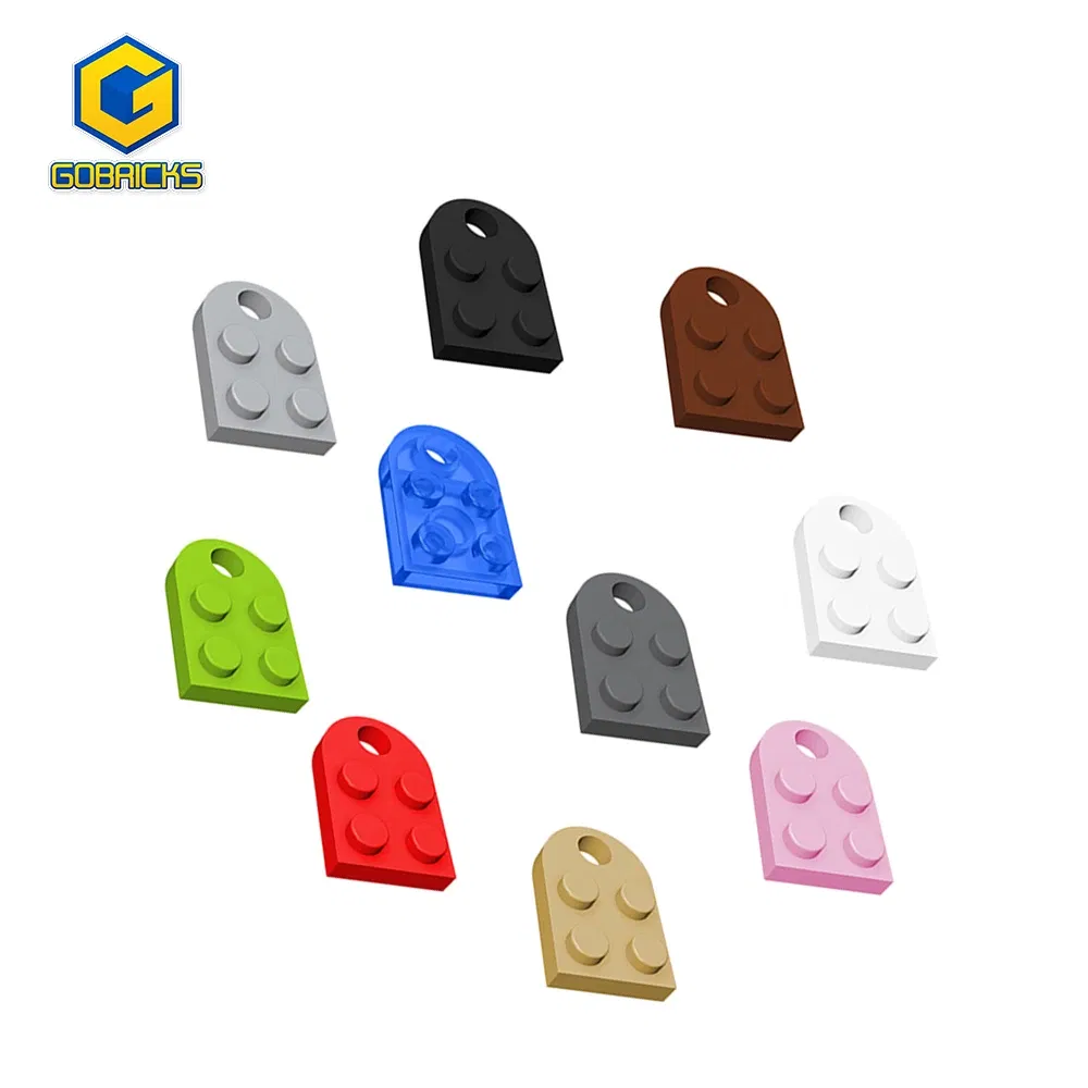 Color: Wood - Gobricks 1pcs Moc Bricks Plate Special Parts 3x2 with Hole Compatible with 3176 Assemble Building Block Kids Toys DIY Gift Adult