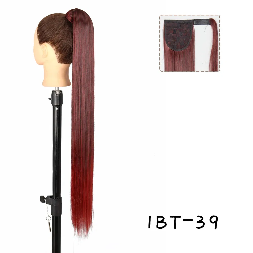 Color: T1B/613, Stretched Length: 34inches - AZQUEEN Straight Synthetic Hairpiece With Ponytail 85cm Super Long Wrap Around Clip In Hair Extensions Pony Tail For Daily Wear