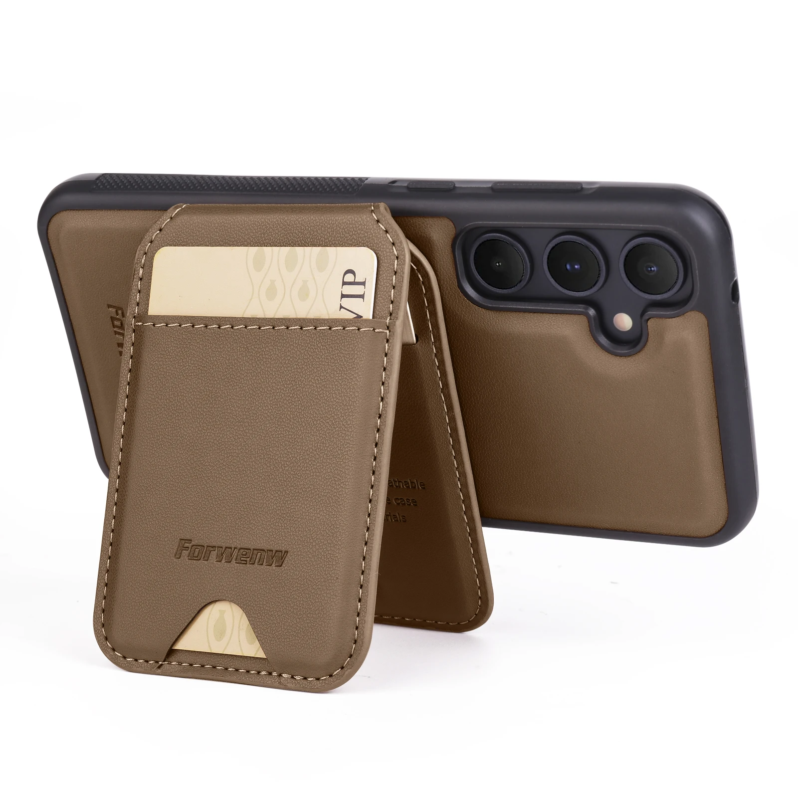Color: Brown, Compatibility by Model: Galaxy S22 5G - Leather Case For Samsung Galaxy A16 A36 A56 A55 A35 A15 A25 S25 S24 Ultra S23 S22 Plus + 2 in 1 Detachable Vertical Wallet Cover