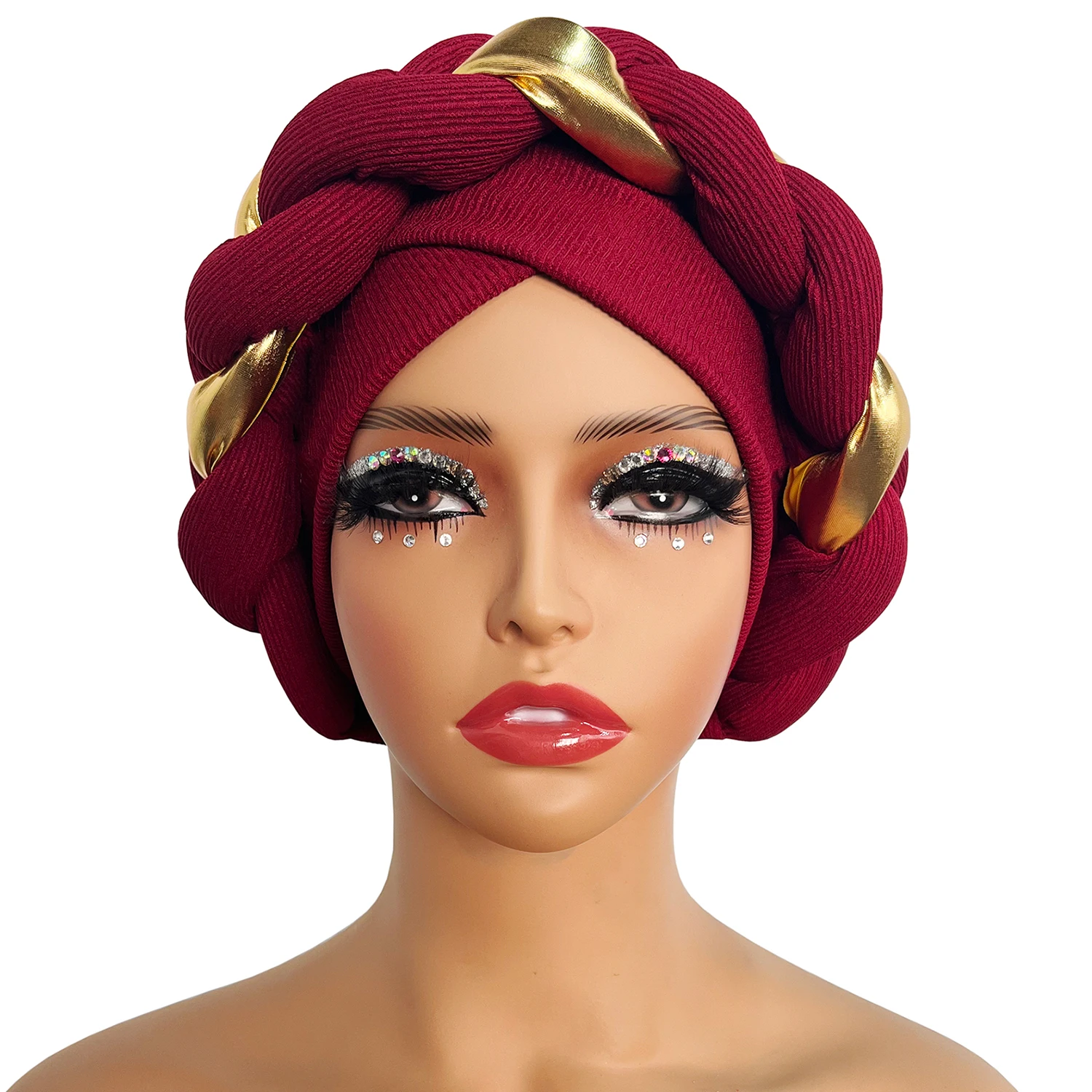 Color: WHITE, Ships From: CHINA - African Turban Cap Headdress Women's Pleated Hat Hair Accessories Arab Wrapped Muslim Hijab