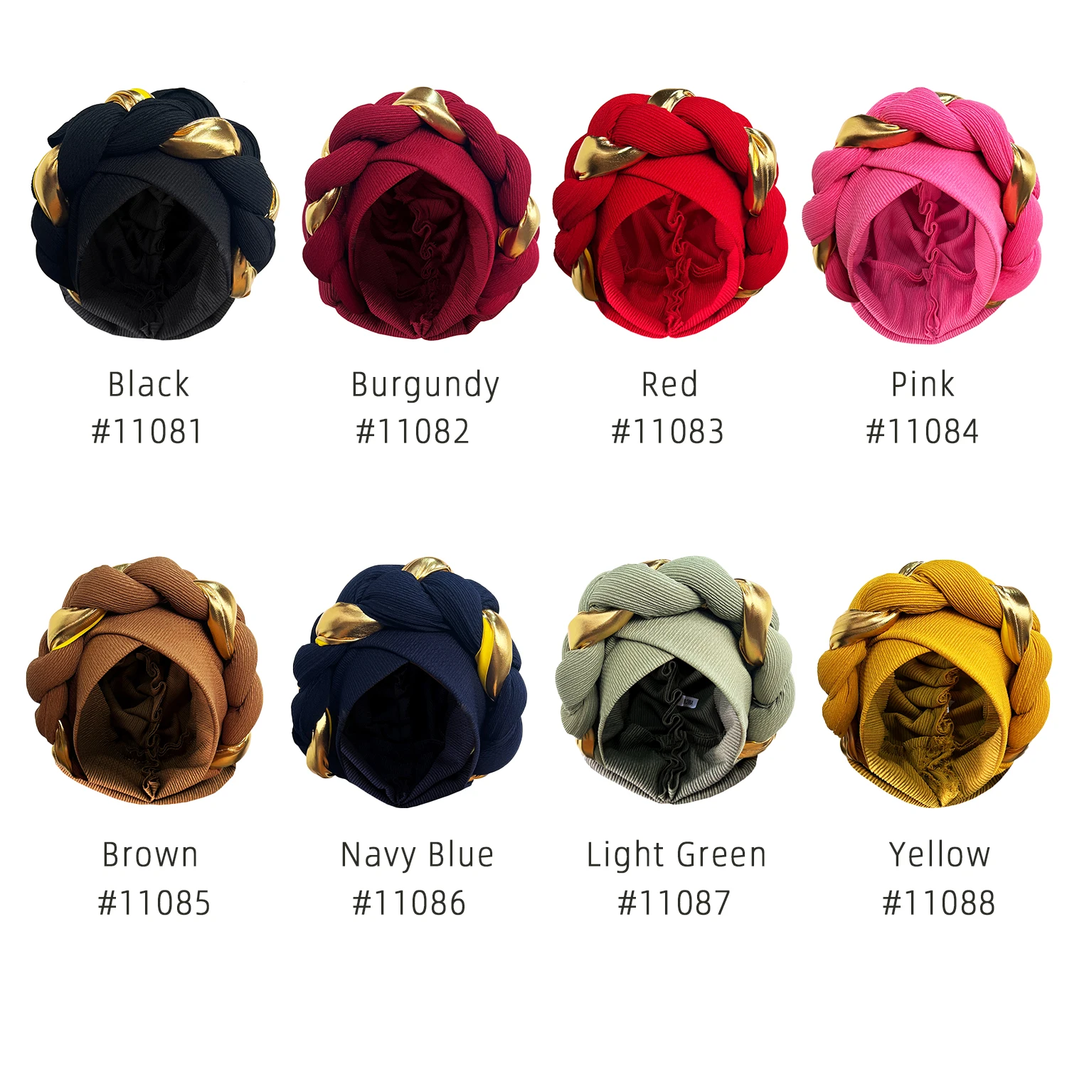 Color: WHITE, Ships From: CHINA - African Turban Cap Headdress Women's Pleated Hat Hair Accessories Arab Wrapped Muslim Hijab