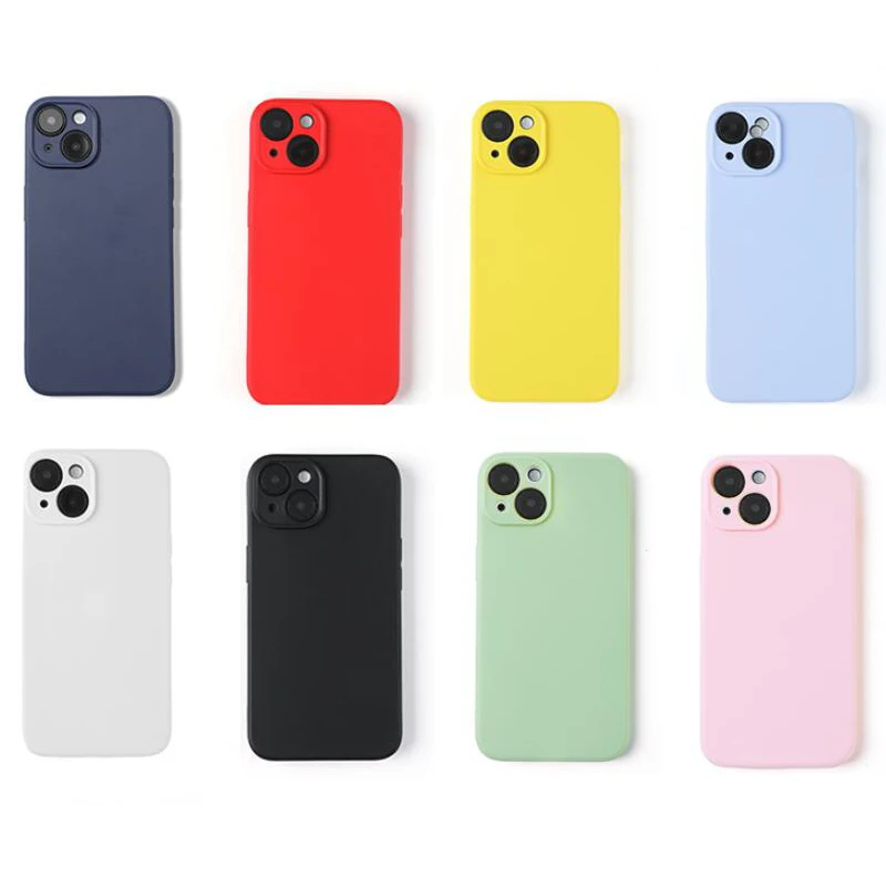 Color: Red, Material: PVC - Luxury Silicone Phone Case for iPhone 11 12 13 14 15 Pro Max Mini Soft Candy Cover for iPhone XR XS Max 7 8 Plus SE 2020 Cases