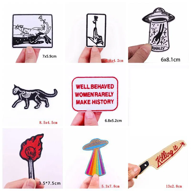 Color: Antique Brass - Prajna 10PCS Wholesale Cartoon Animal Embroidered Patches For Clothing Thermoadhesive Patches On Clothes Letter Applique Sticker