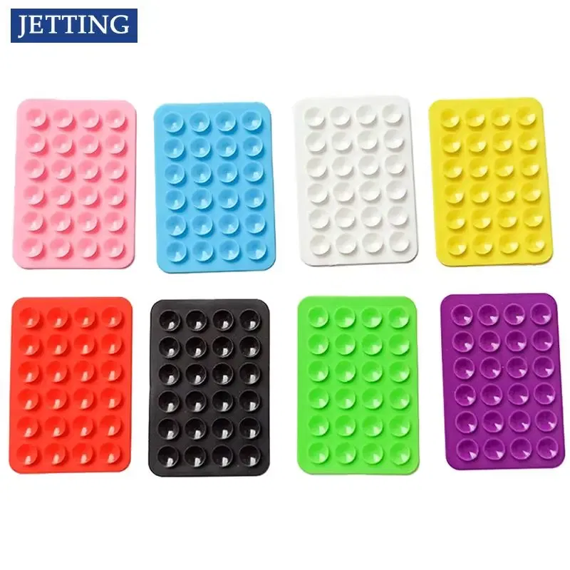 Color: WHITE - Double Side Silicone Suction Pad For Mobile Phone Fixture Suction Cup Backed Adhesive Silicone Rubber Sucker Pad For Fixed Pad