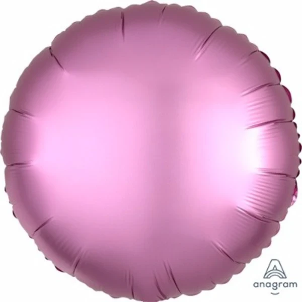 45cm Round Flamingo Pink Satin Luxe Foil Balloon