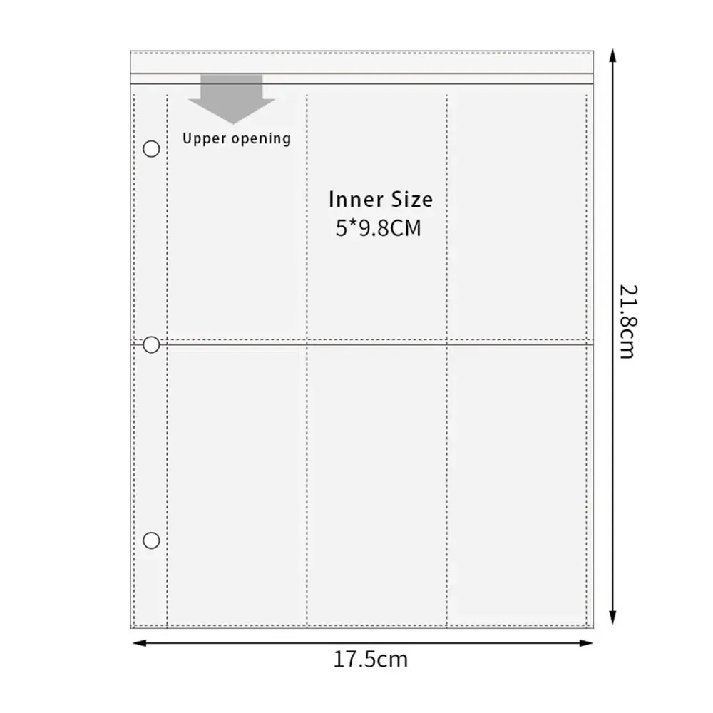 Color: Burgundy - A5 3/7 Ring Photocards Binder Sleeve 1/2/4/6 Pockets Clear Acid Free 6x4 Photo Album Refill Pages Trading Card Postcard Sleeve