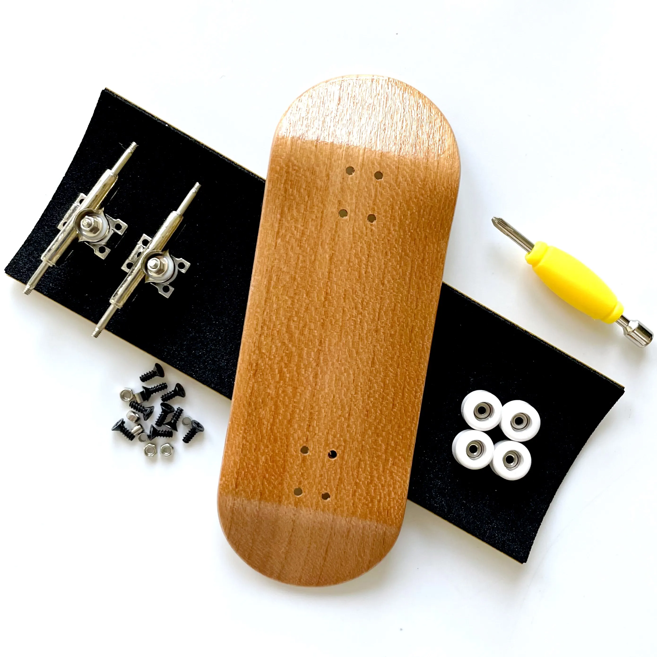 Color: Silver - 34mm Fingerboard Set with Double Axle Trucks Bearing Wheels