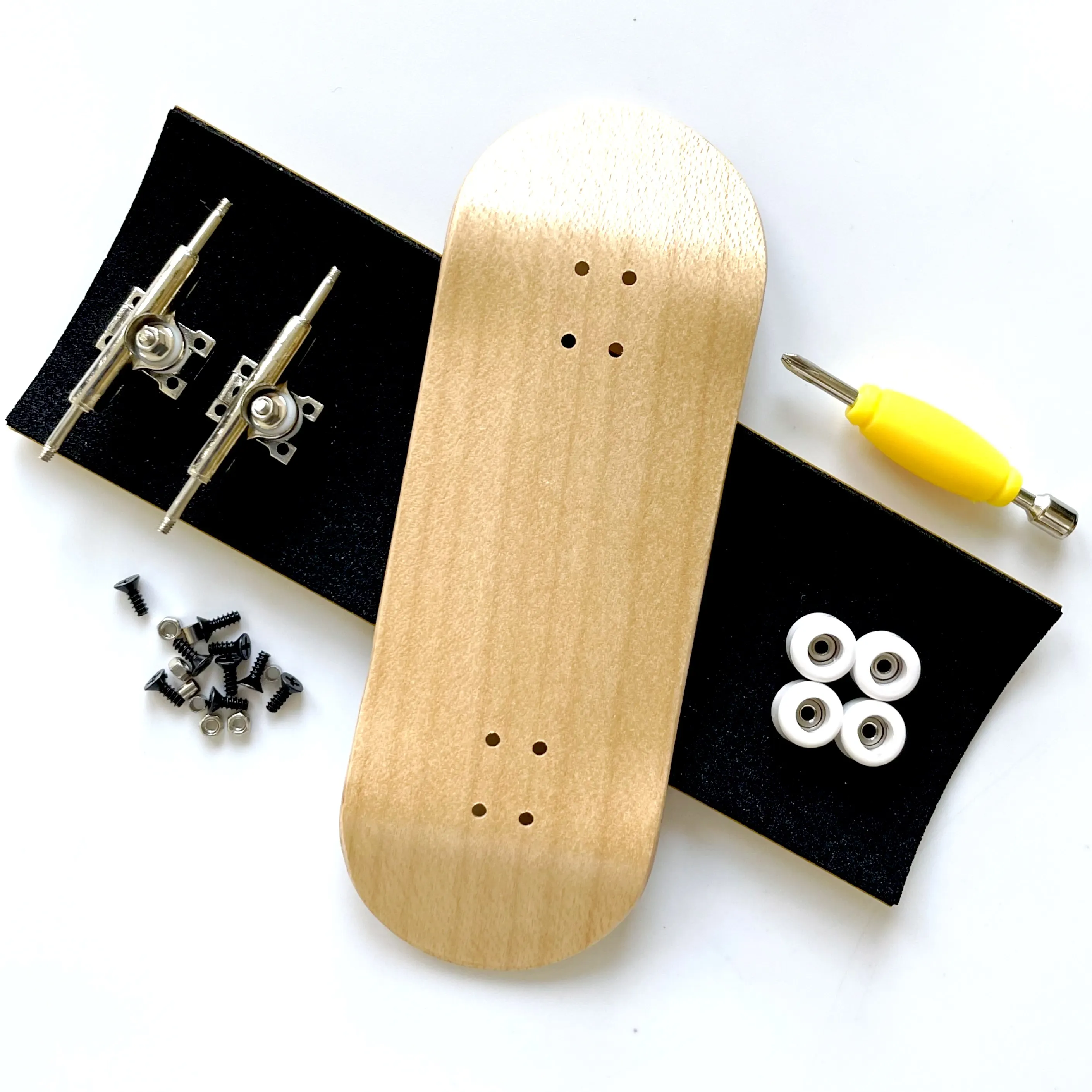 Color: Silver - 34mm Fingerboard Set with Double Axle Trucks Bearing Wheels