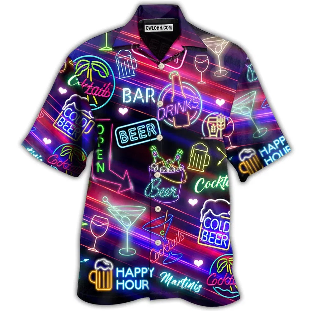 Color: green, Size: 4XL - 2023 Men's Hawaiian Shirts Party Beer Harajuku Oversized Shirt Fashion Printed Short-sleeved Beach Top Tee Men's Clothing Camisa