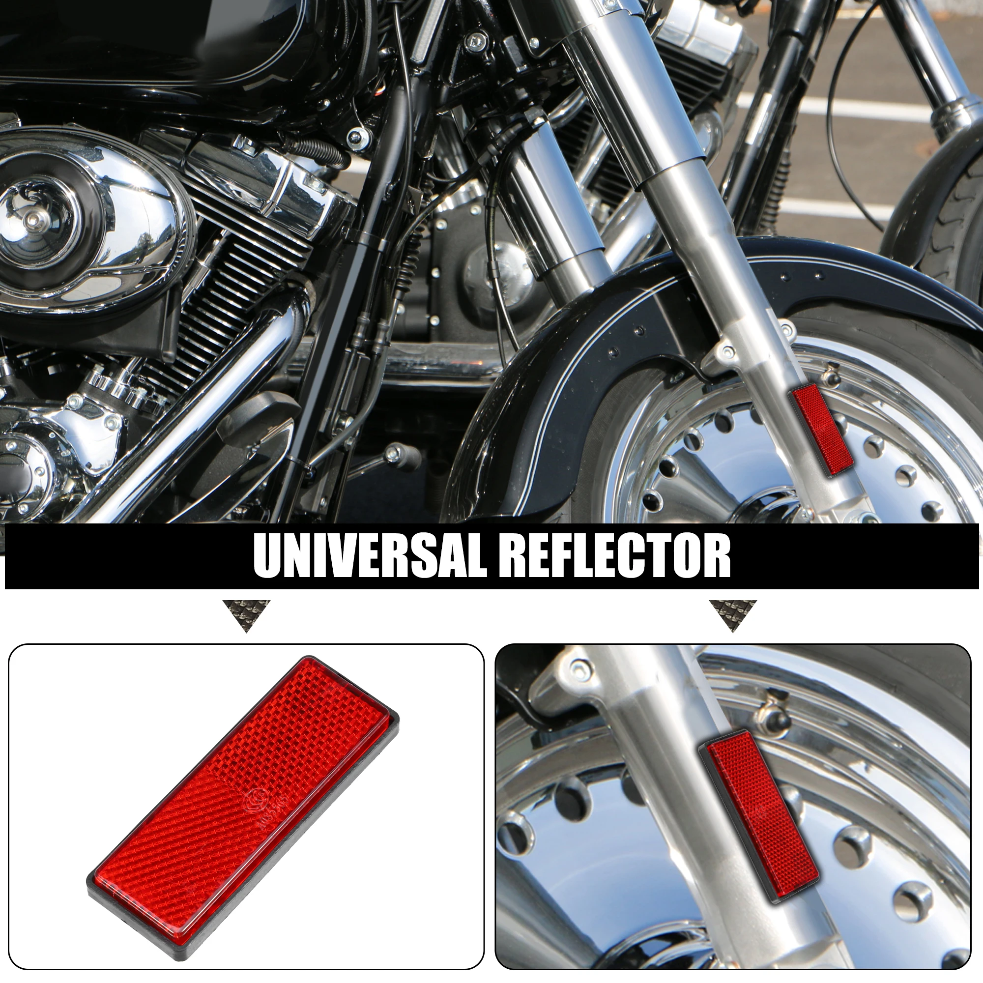 Color: green - UXCELL Rectangular Stick-on Safety Spoke Reflective Sticker Self Adhesive Reflector for Gate Posts Cars Trailer Motorcycle