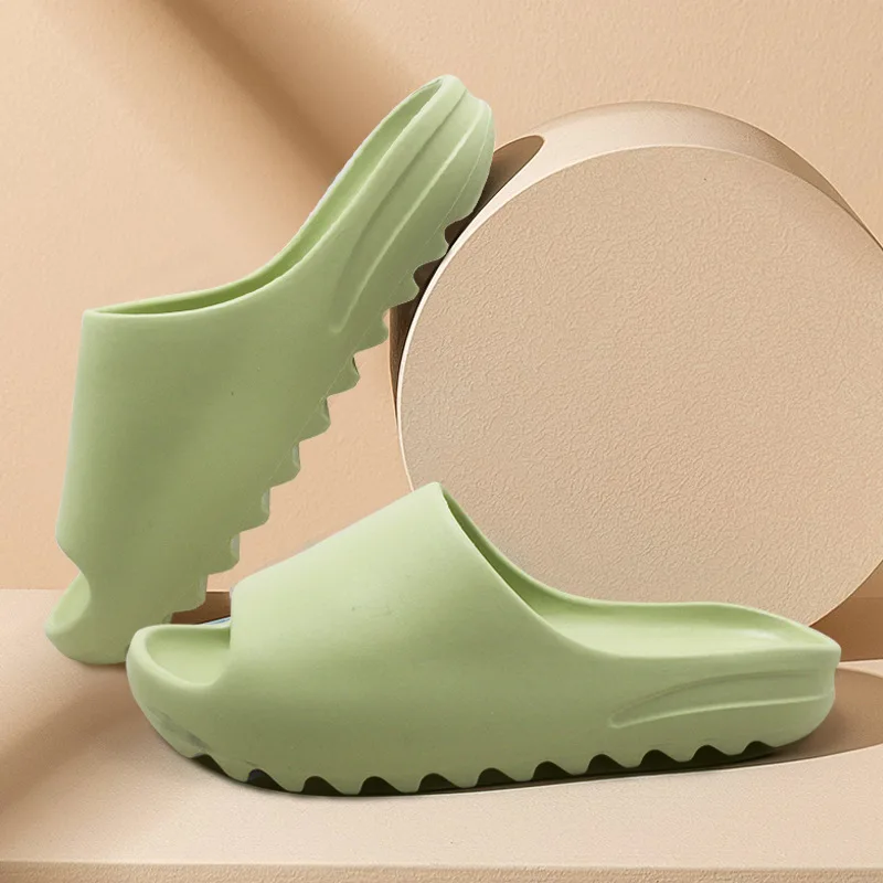 Color: SKY BLUE, Shoe Size: 35 - Summer Slippers Men Women Indoor Eva High Soft Bottom Sandals Open Toe Trend Slides Light Beach Shoes Slippers Home Size 35-46