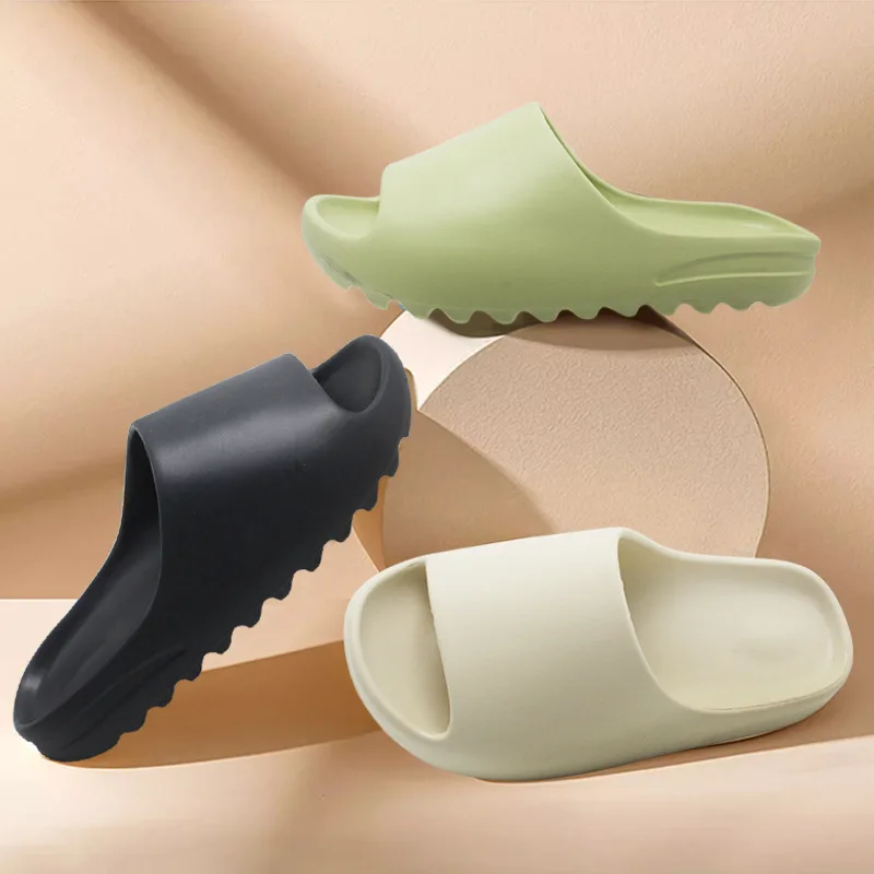 Color: SKY BLUE, Shoe Size: 35 - Summer Slippers Men Women Indoor Eva High Soft Bottom Sandals Open Toe Trend Slides Light Beach Shoes Slippers Home Size 35-46