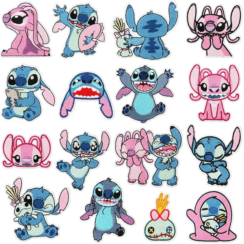 Color: Antique Copper - 1pcs Lilo & Stitch Embroidery Cloth Stickers Disney Bags Clothes DIY Accessories Kids Pants Hole Repair Iron On Patch Applique