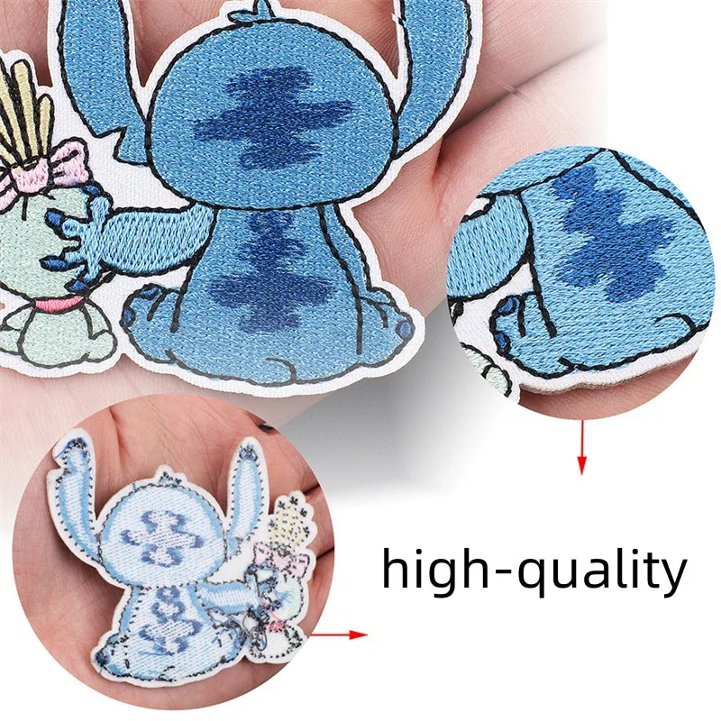 Color: Antique Copper - 1pcs Lilo & Stitch Embroidery Cloth Stickers Disney Bags Clothes DIY Accessories Kids Pants Hole Repair Iron On Patch Applique