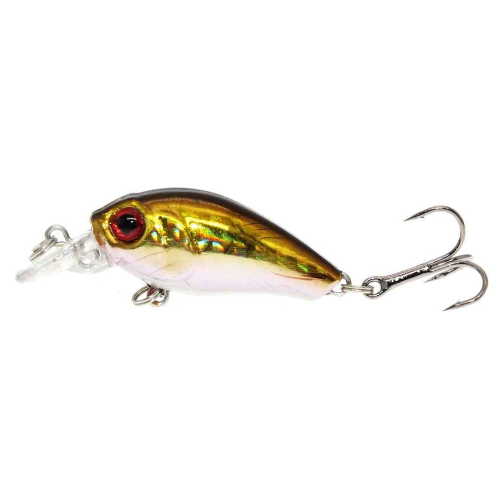 Color: Yellow - 1PCS Wobblers Quality Crankbait Simulation Fishing Lure 4.5cm 3.8g Jerkbait Floating Hard Bait Bass Carp Pesca Fishing Tackle