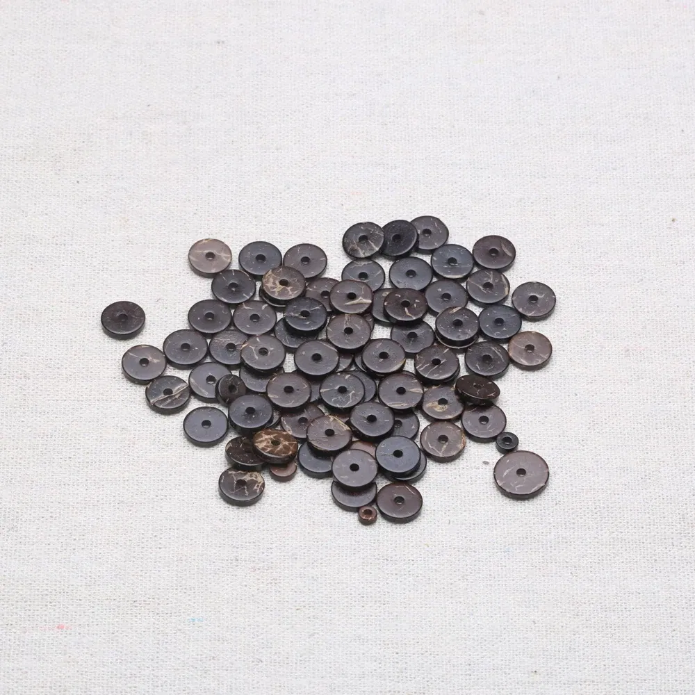 Size: 12mm - Polished coconut shell round brown coconut shell for DIY jewelry making bracelets 100 beads septa beads