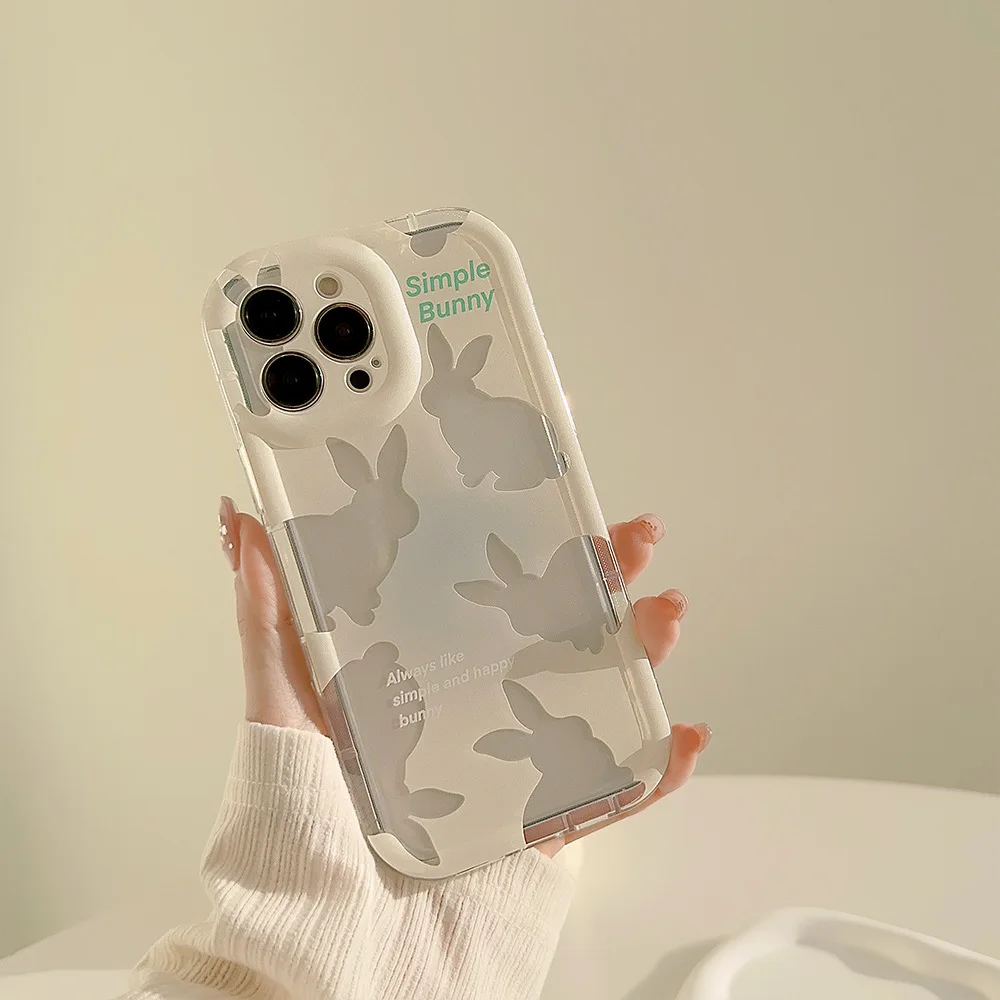 Color: black, Compatible-Phone Models: For Samsung Galaxy S24 Ultra - Cute Cartoon Bunny Print Phone Case for Samsung Galaxy 24 23 22 21 20 Plus Ultra FE A73 A72 A71 A52 A51 A32 Note 20 Airbag Funda