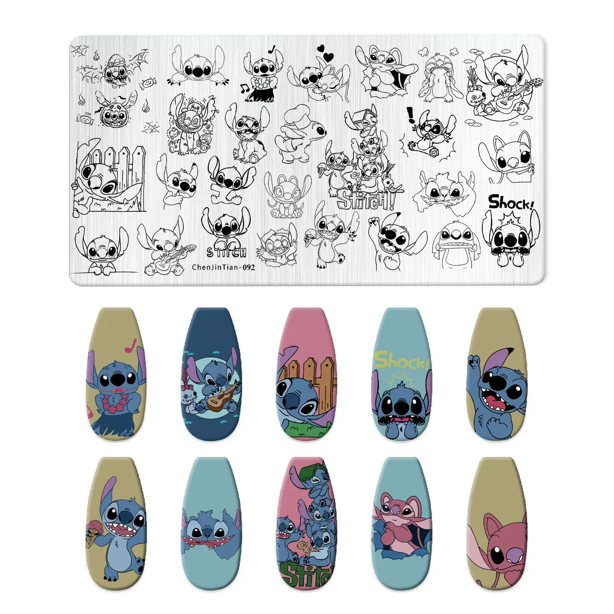 Color: Blue, Ships From: CHINA - 1PC Cute Animal Nail Stamping Plates Cartoon Character polish Nail Stamp Nail Art Template Image Plate Art stencils For Stamping