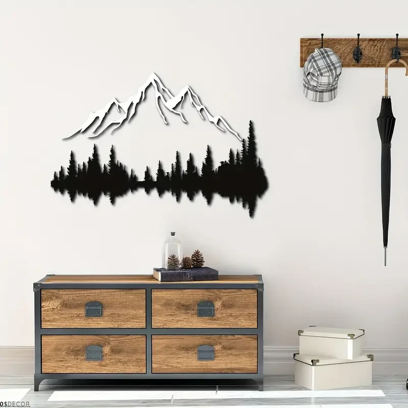 Mountain and Forest Metal Wall Art
