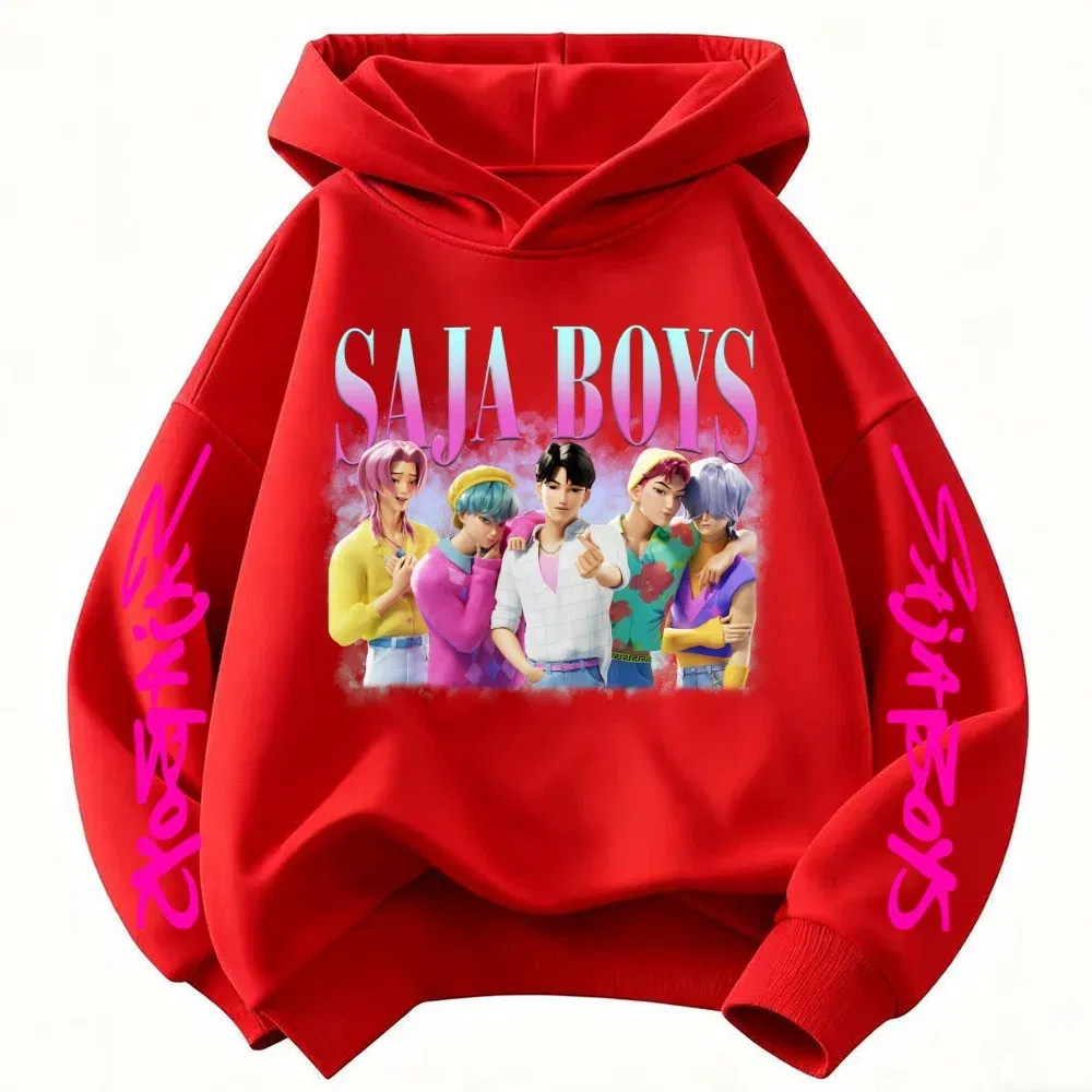 Color: black, Kid Size: 7 - k-pop sajaboys  Christmas Kpop Witch Hunt Group Autumn/Winter Cartoon Hoodie Set for Boys, Girls & Kids ?»?