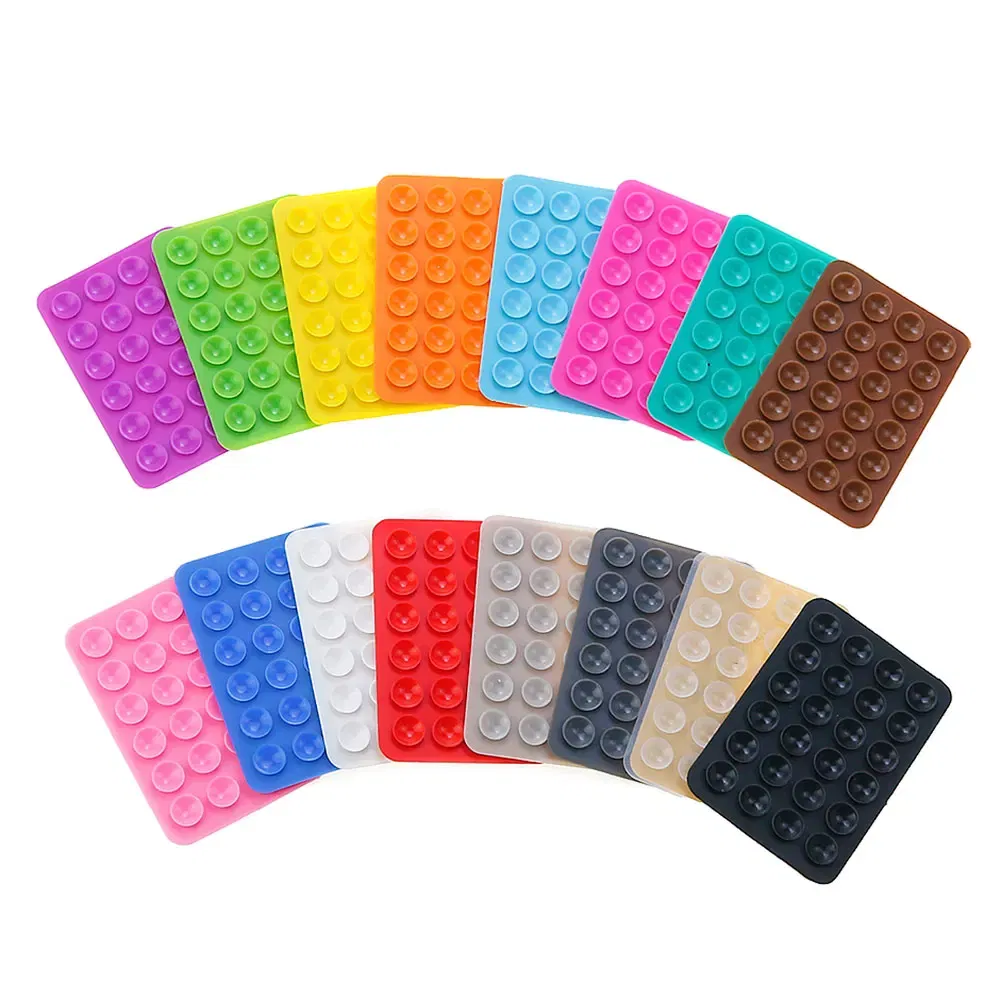 Color: DEEP BLUE - Silicone World Square Silicone Mobile Phone Fixing Suction Cup Car Mounted Bracket Phone Case Universal Anti Slip Suction Cup