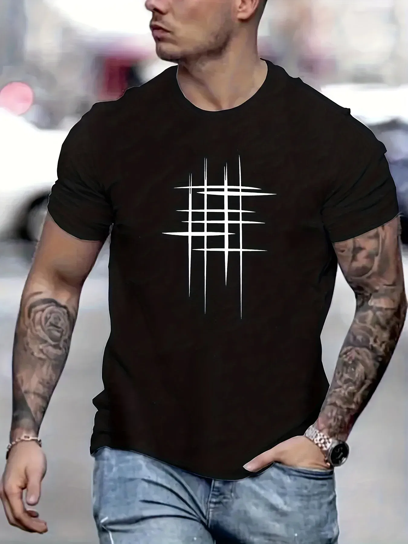 Color: Brown, Size: M - Men T-shirts 2023 Summer Streetwear High Street Gothic Skull Tshirt Loose Oversized Short-sleeved T shirt Dark Anime Men Y2k Top