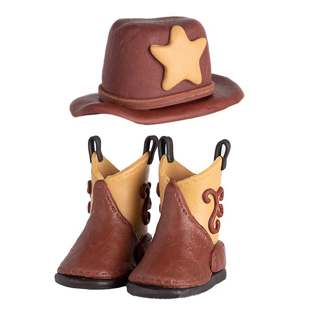 Color: MINT GREEN - Cowboy Cake Topper Western Cowboy Hat and Boot Cupcake Toppers with Balls Western Theme Birthday Party Baby Shower Supplies