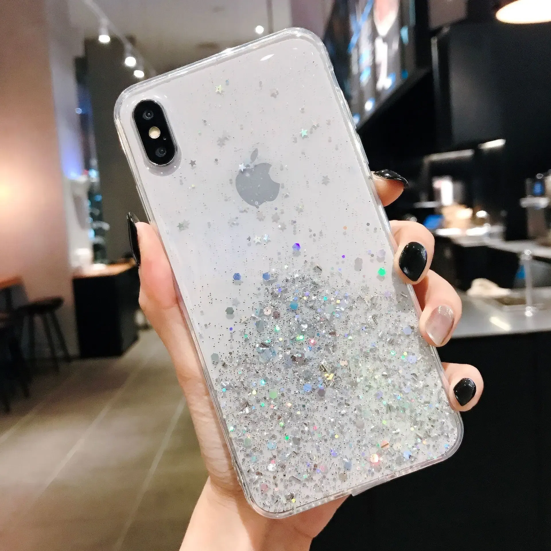 Color: WHITE, Compatible-Phone Models: For iPhone 12 Mini - 16 Pro Max, Epoxy Resin Case, iPhone 15 Case with Sequins, Epoxy Case, iPhone 14 Case, Glitter Girls Designs, 13 Pro Max, 15Pro