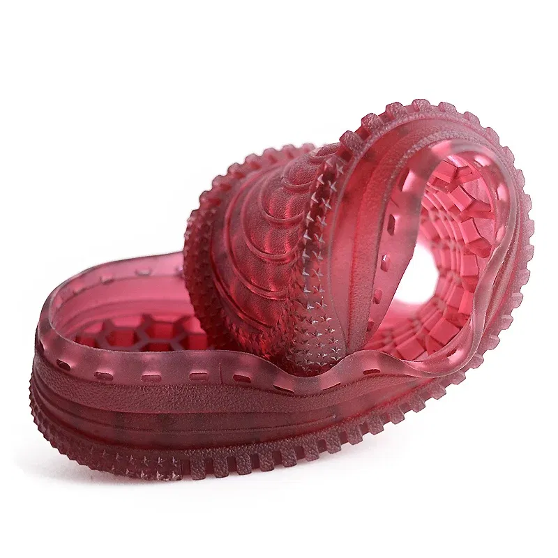 Color: Red, Shoe Size: 0.5 - 1 Pair Soft Rubber Soles Hand-woven Hook Line Soles Anti-slip Shoe Patch Durable Repair Replacement For Boot Shoes