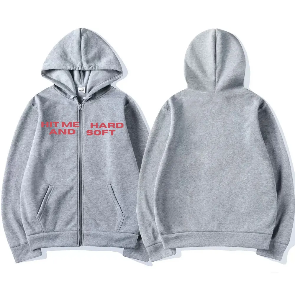 Color: MULTI, Size: S - Hit Me Hard and Soft 2025 Tour Zipper Hoodies Fans Gift Men Women Clothing Pullovers Fashion Hip Hop Zip Up Sweatshirts Jackets