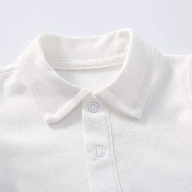 Color: WHITE, Kid Size: 6M - New Arrived Cotton Winter Autumn Baby Romper Baby Bodysuits Long Sleeve Polo Romper for Baby Girls Boys