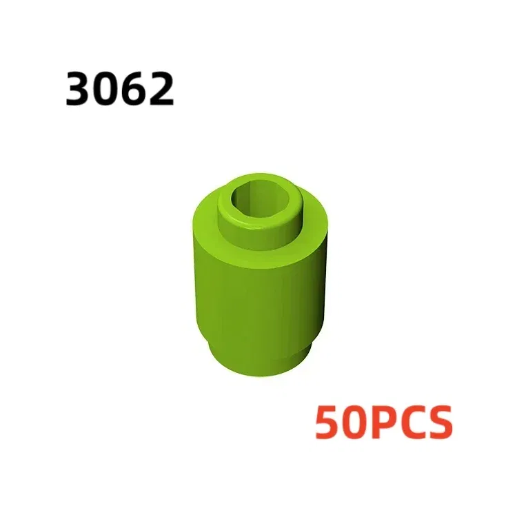 Color: Pink - 50PCS 3062b 30068 35390 3062 Accessories 1x1 Cylindrical Brick DIY Buildings? Blocks Educational Toys City Toy