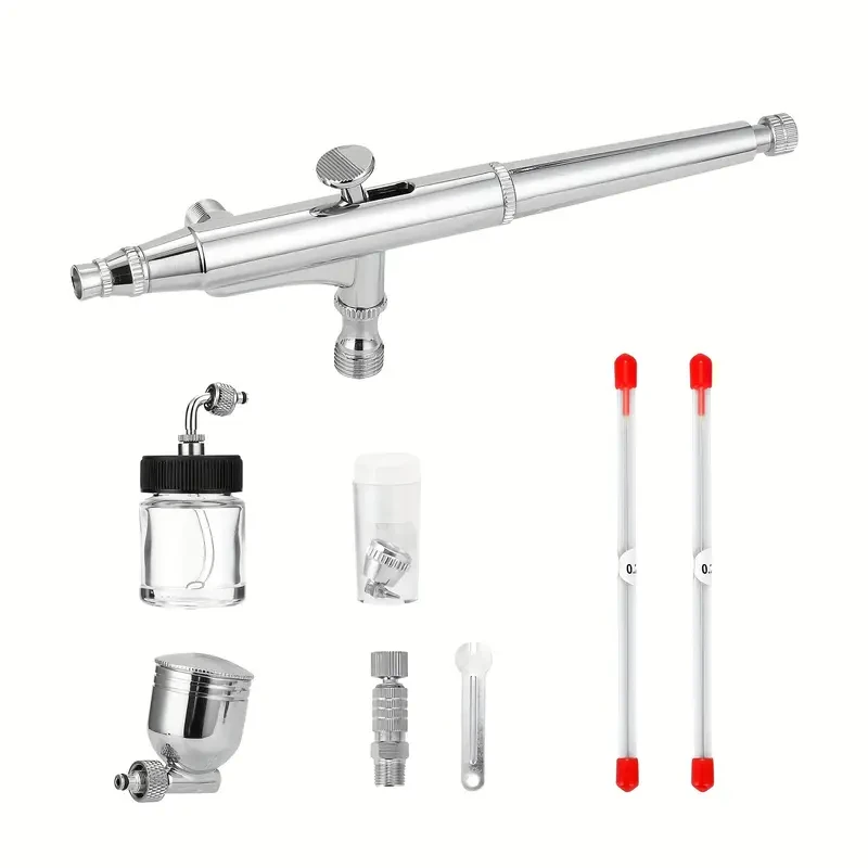 Professional Airbrush Set For Model Making Art Painting With G1/8 Adapter Wrentch 2 Fluid Cups 2Needles 2 Nozzles
