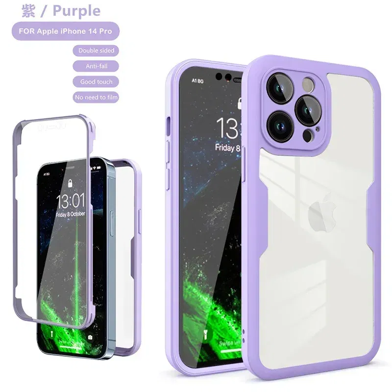 Color: Khaki, Compatible-Phone Models: For iPhone 12 Pro, Ships From: CN - Clear 360 Full Wrap Phone Case For iPhone 17 Pro Max 16 15 14 13 12 11 SE2/SE3 Xr Xs 8 Plus Film With Lens Protection Back Cover