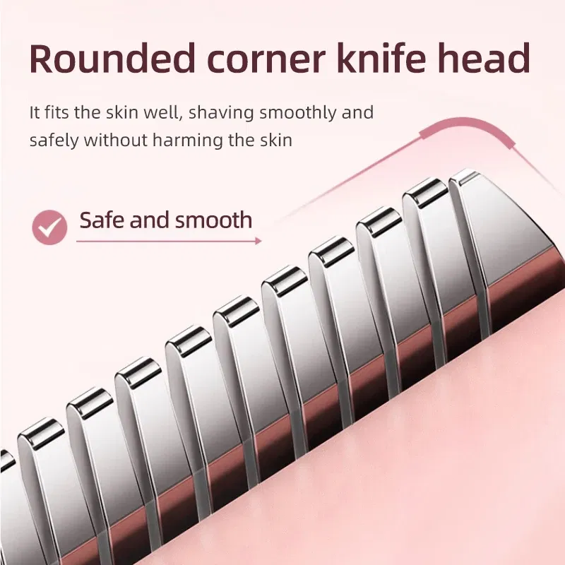 Color: green - Double Head Electric Epilator Women Rechargeable Painless Hair Remover Shaver for Body Private Areas Bikini Gentle Trimming