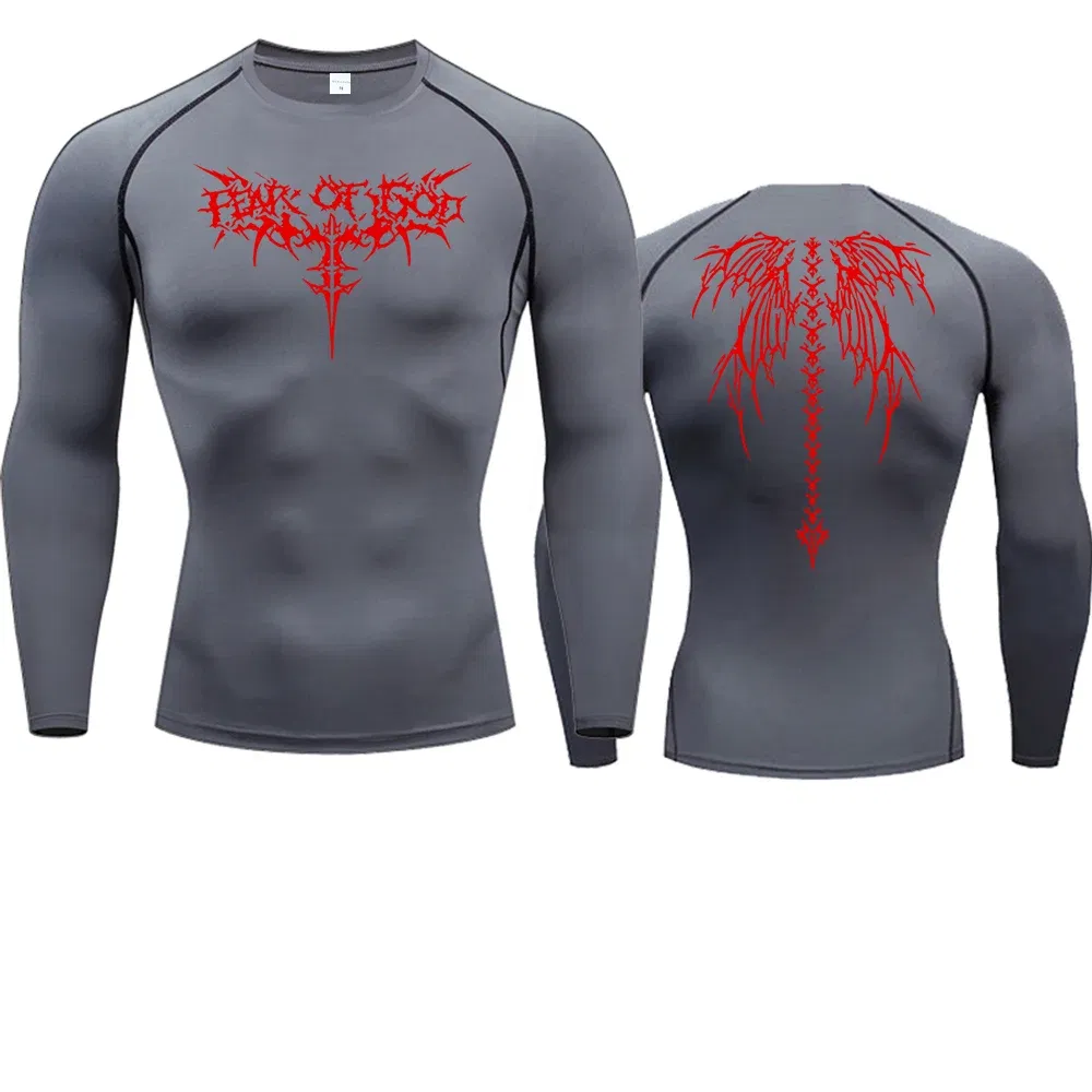 Color: MULTI, Size: XXXL - Men's Compression Shirt Anime Print Gym Sport Quick Dry Gym TShirts Fitness Athletic Undershirts Elasticity Tops Tee Summer Male