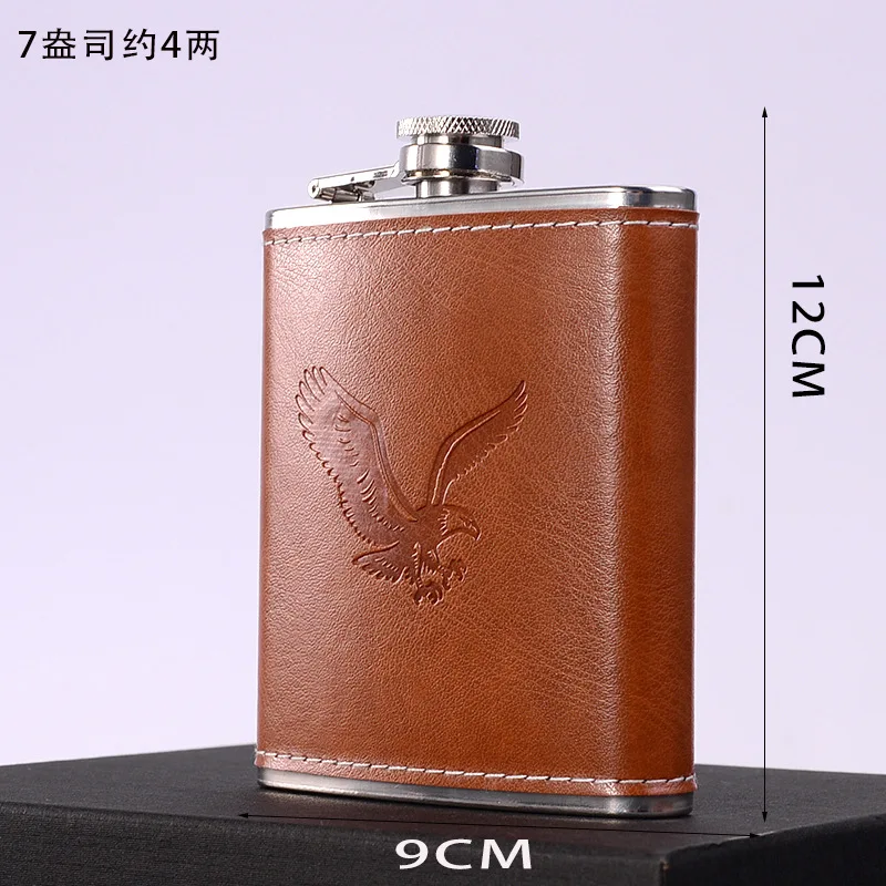 Color: Red - 7oz/8oz Portable Pocket Hip Flask Outdoor Travel Stainless Steel Flask Whiskey Drink Alcohol Flasks 8oz Steel Hip Flask Flagon