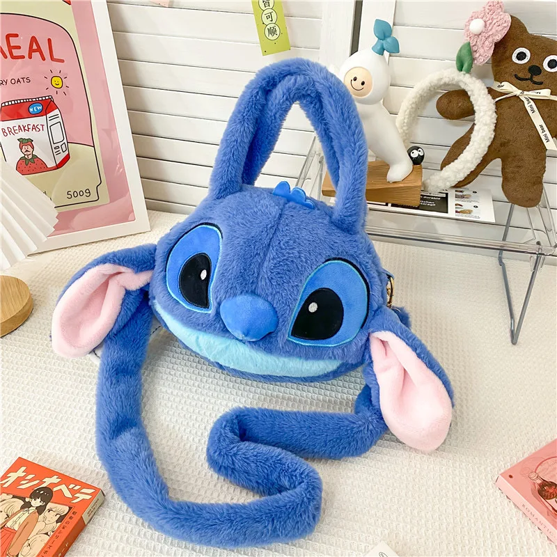 Color: Orange - Disney Anime Lilo & Stitch Toy Kawaii Messenger Bag Girl Heart Handbag Stitch Doll Children Cartoon Soft Sweetheart Shoulder Bag