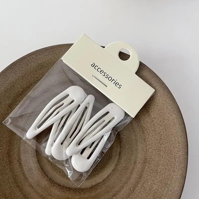 Color: Dark Brown - 5Pc Korean Snap Hairgrip Hair Clips Bangs Clip Edge Clip Waterdrop Shape BB Hairpins DIY Fashion Headwear Women Hair Accessories