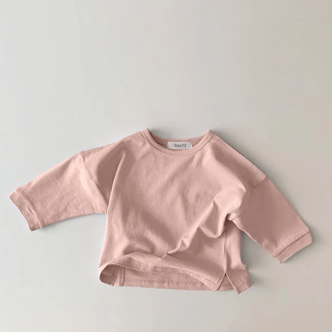 Color: Pink, Kid Size: 6M - Korea Baby Tee 2023 Baby Autumn Clothes Basic Soft Bottoming Shirt Toddler Girl Clothes T-shirts Baby Boys Clothes Tank Tops New