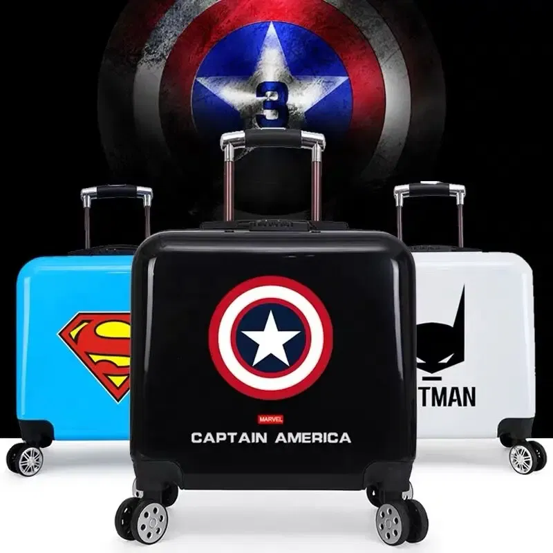 Color: black, Luggage Size: 18Inches 450mm - New boy cartoon trolley case kids suitcase rolling luggage girl lovely trolley box children school luggage bag with wheels
