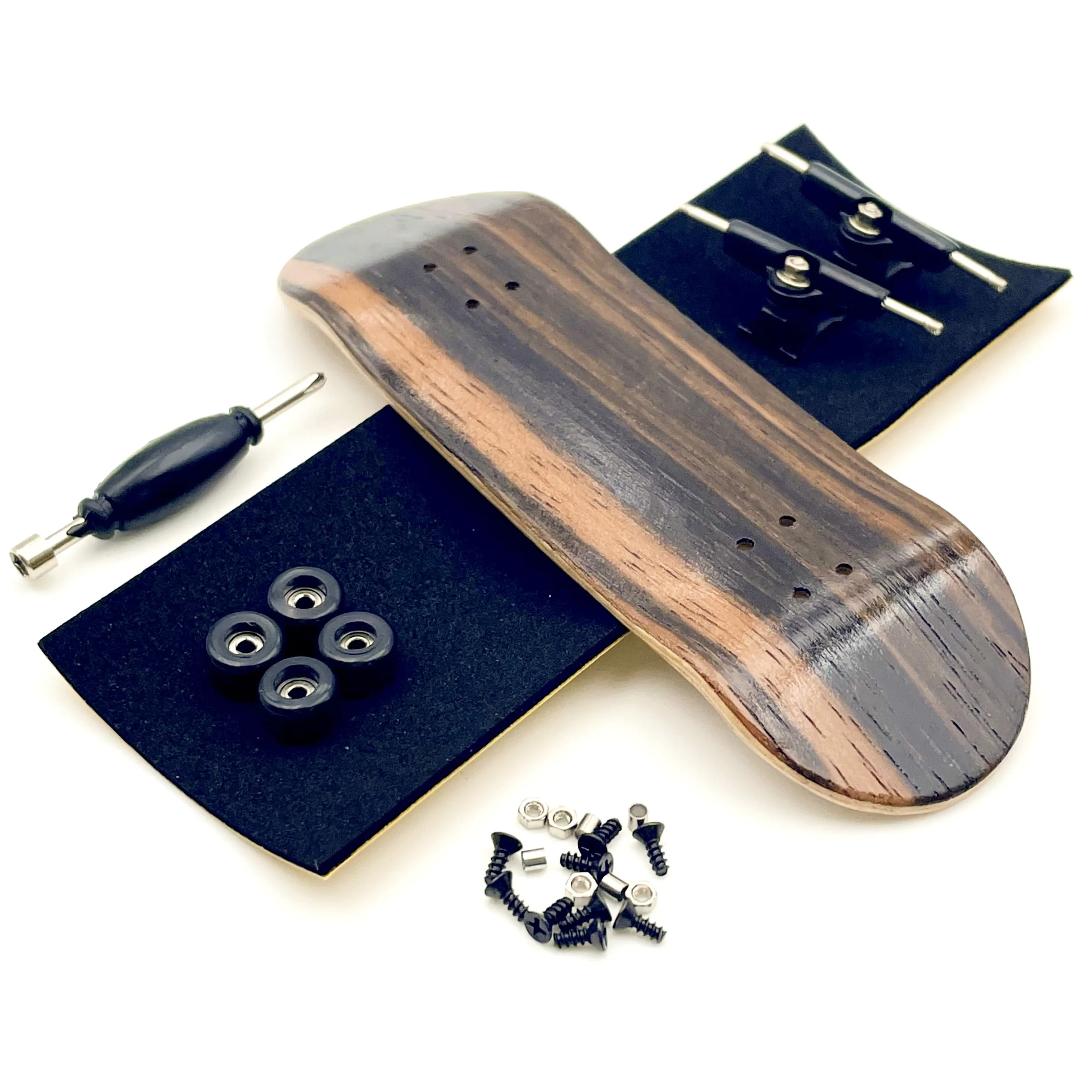 Color: Red - 32mm Fingerboard Set with Maple Wooden Deck Metal Trucks Bearing Wheels