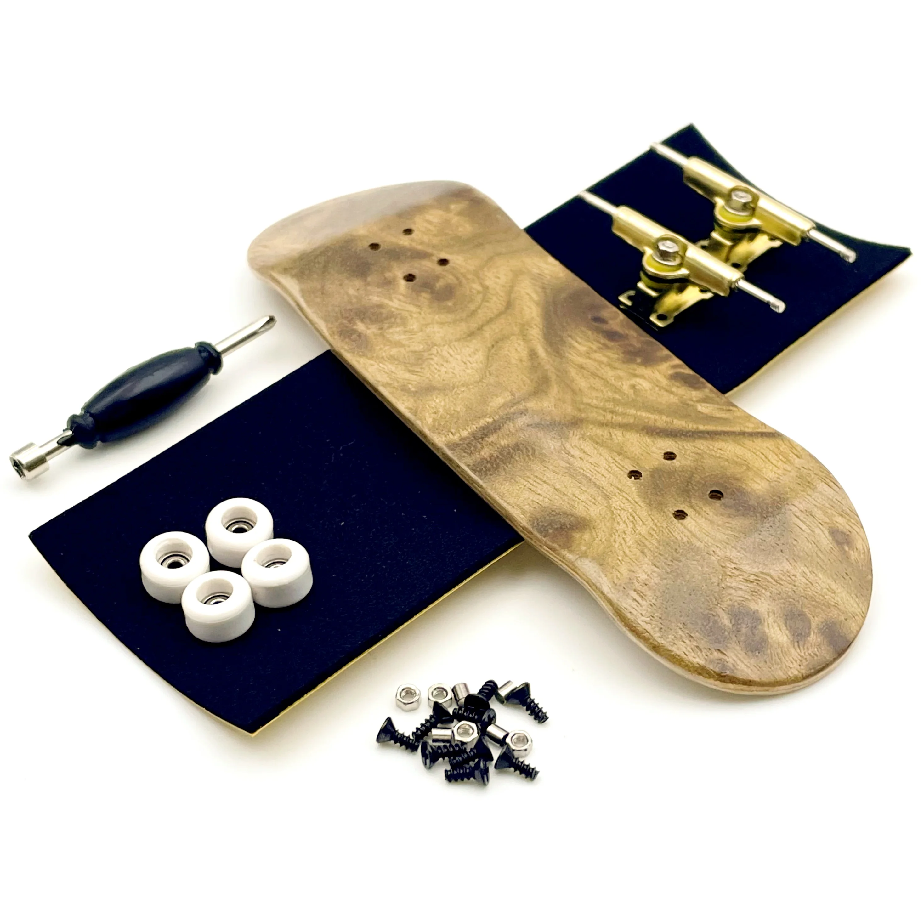 Color: Red - 32mm Fingerboard Set with Maple Wooden Deck Metal Trucks Bearing Wheels